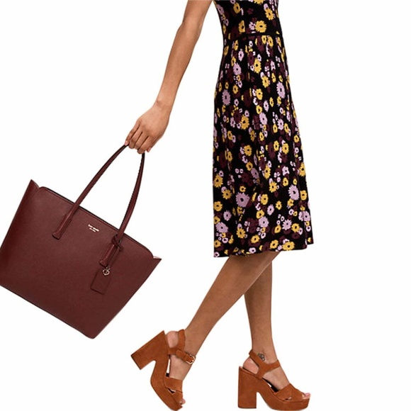 Margaux Large Leather Tote in Cherrywood - NEW - Picture 3 of 12